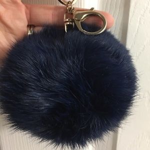 Navy Puffball keychain